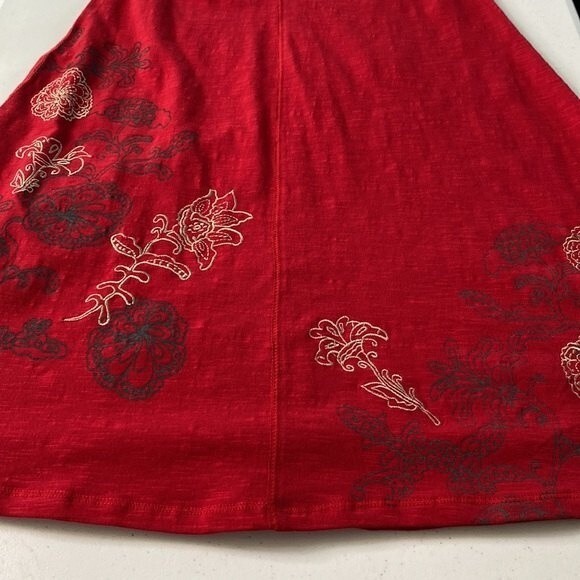 Aventura Schaffer Organic Cotton Floral Embroidery Sleeveless Dress Athleisure - Picture 13 of 15